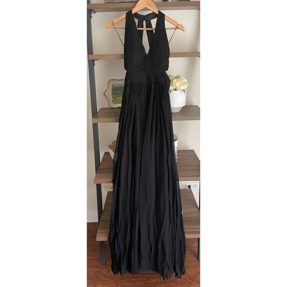 EUC Aidan Dress Size 4 Mattox Black Halter Maxi Dress Prom Formal Worn once - Picture 2 of 15